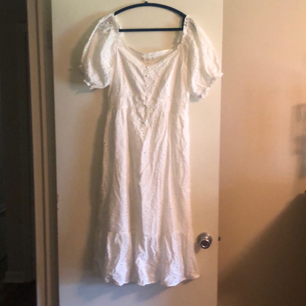 Anthropologie White Eyelet Dress